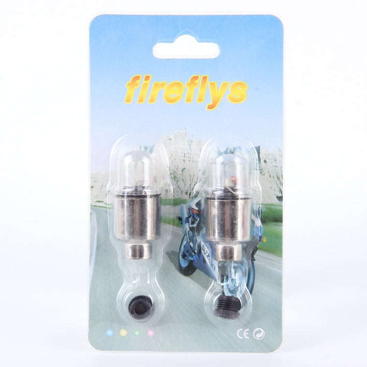 2 PCS Valve Cap Light Wheel Tyre Lamp With Battery for Car / Motorbike / Bike(Colorful Light)