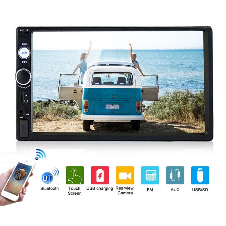 7010B HD 2 Din 7 inch Car Bluetooth Radio Receiver MP5 Player, Support FM & USB & TF Card