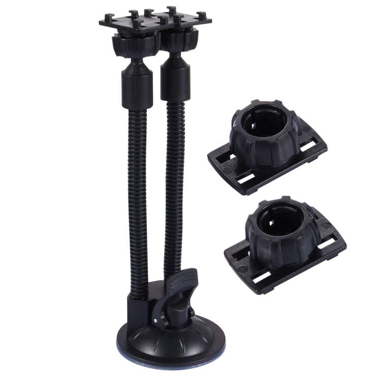 Suction Cup Couple Car Mount Holder Stand Suction Bracket with Adjustable Goose Neck for GPS & PD...