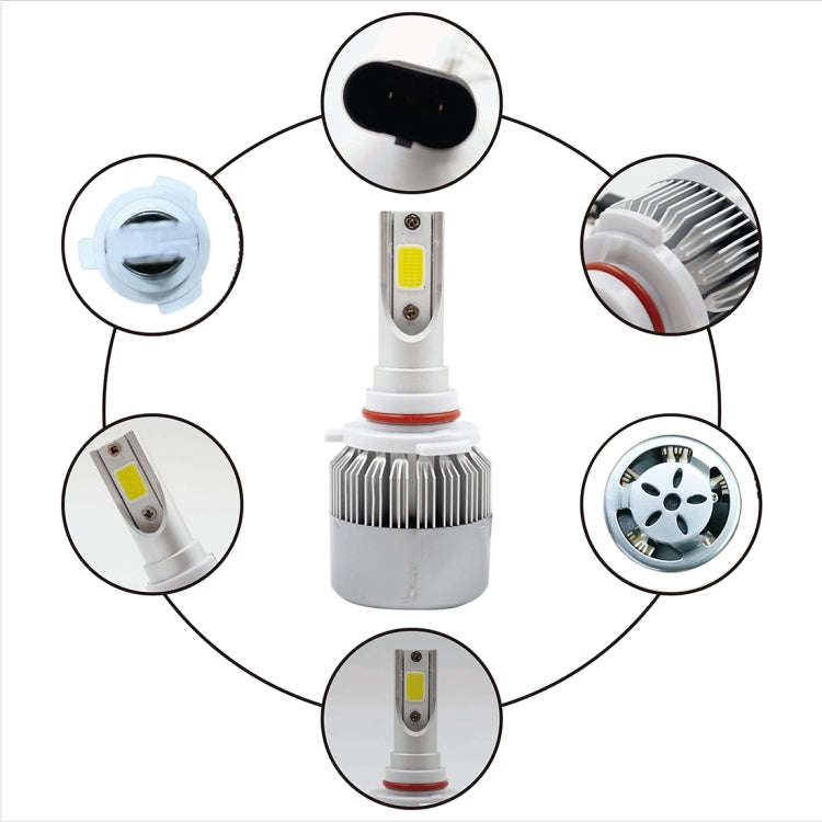 2 PCS C9 9006 18W 1800LM 6000K Waterproof IP68 Car Auto LED Headlight with 2 COB LED Lamps, DC 9-...