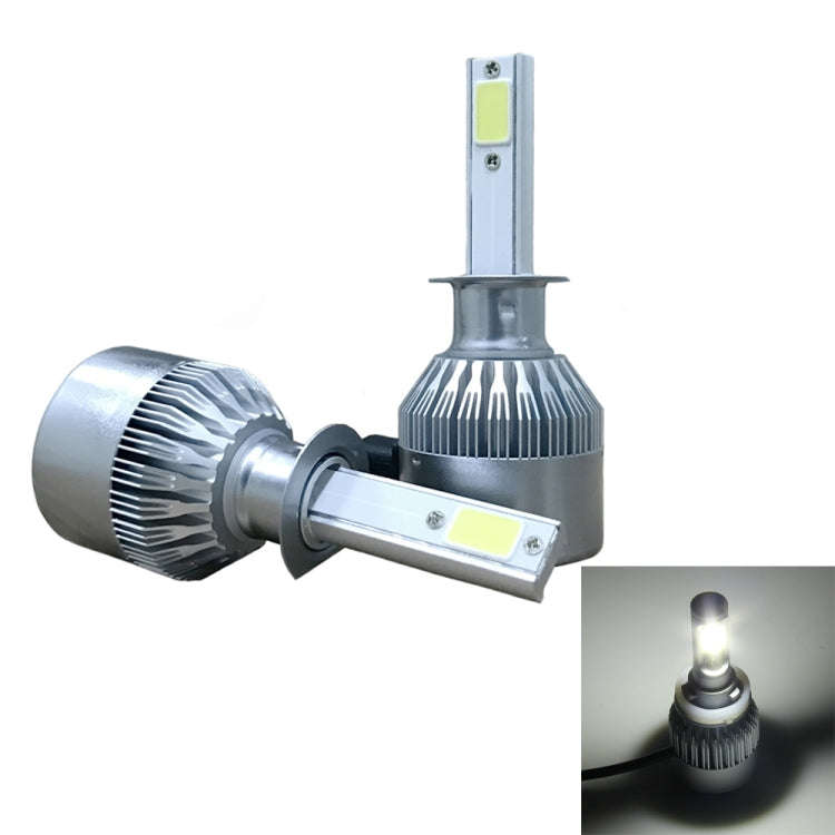 2pcs H1 18W 1800LM 6000K Waterproof IP68 Car Auto LED Headlight with 2 COB LED Lamps, DC 9-36V(Wh...