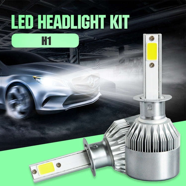 2pcs H1 18W 1800LM 6000K Waterproof IP68 Car Auto LED Headlight with 2 COB LED Lamps, DC 9-36V(Wh...