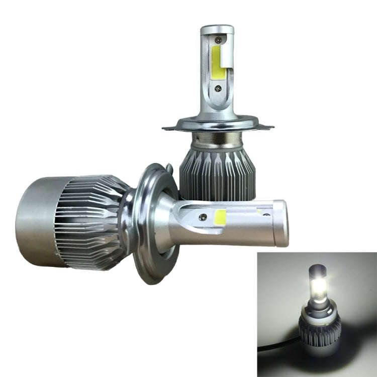 2pcs H4 18W 1800LM 6000K Waterproof IP68 Car Auto LED Headlight with 2 COB LED Lamps, DC 9-36V(Wh...