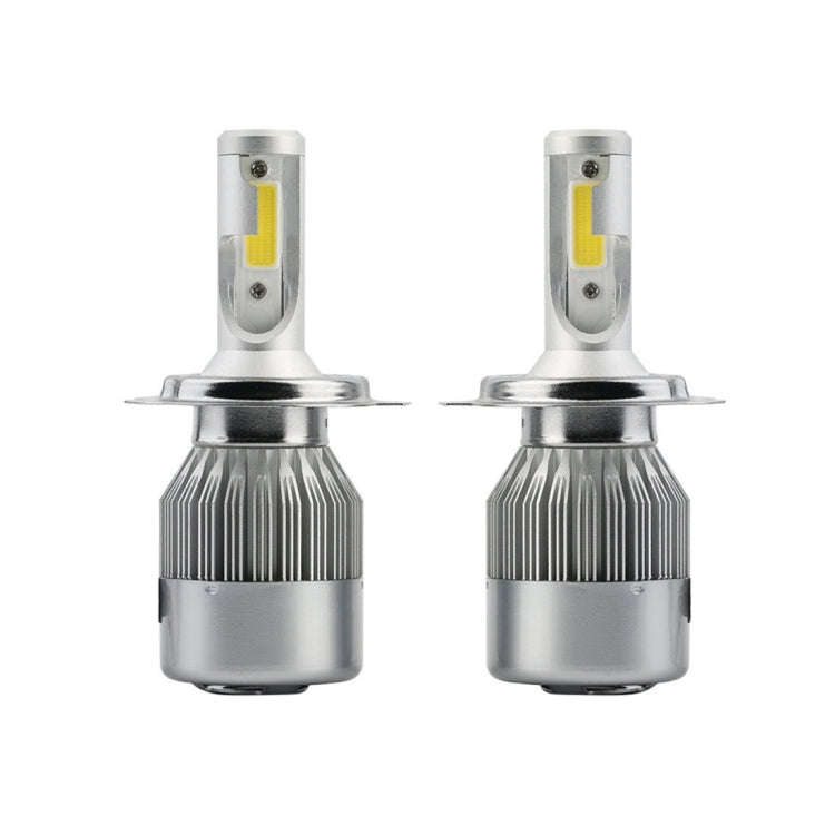 2pcs H4 18W 1800LM 6000K Waterproof IP68 Car Auto LED Headlight with 2 COB LED Lamps, DC 9-36V(Wh...