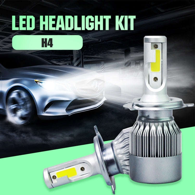 2pcs H4 18W 1800LM 6000K Waterproof IP68 Car Auto LED Headlight with 2 COB LED Lamps, DC 9-36V(Wh...