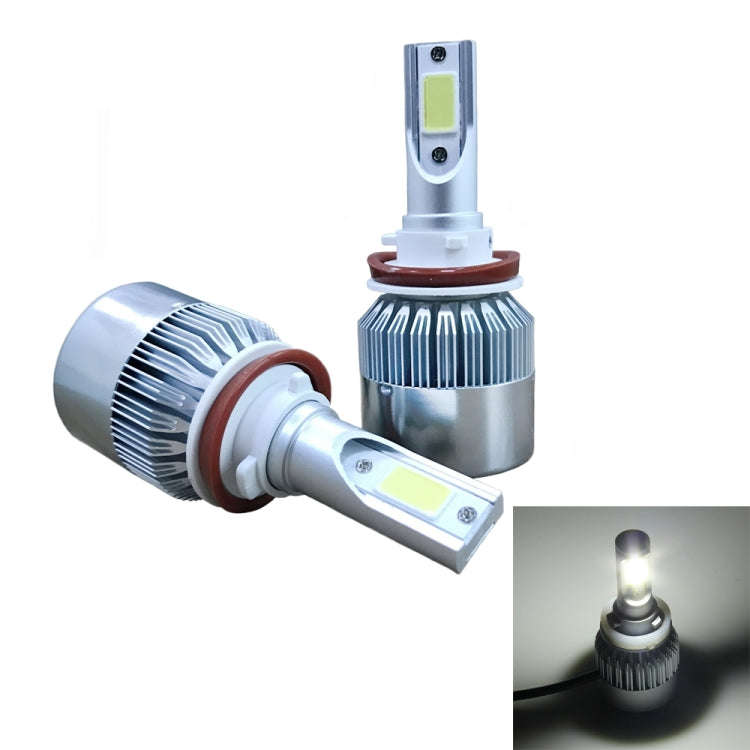 2pcs H8/H11 18W 1800LM 6000K Waterproof IP68 Car Auto LED Headlight with 2 COB LED Lamps, DC 9-36...