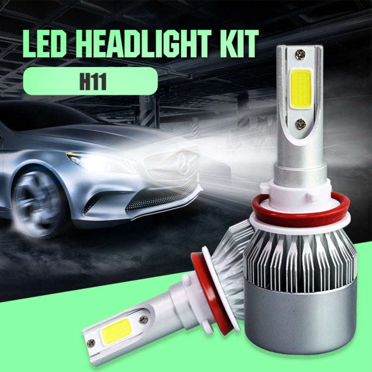 2pcs H8/H11 18W 1800LM 6000K Waterproof IP68 Car Auto LED Headlight with 2 COB LED Lamps, DC 9-36...
