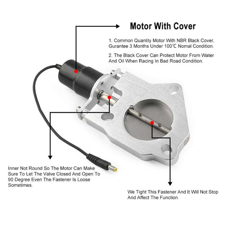 Universal Car 2.5 inch Stainless Steel Racing Electric Exhaust Cutout Valves Control Motor Kit