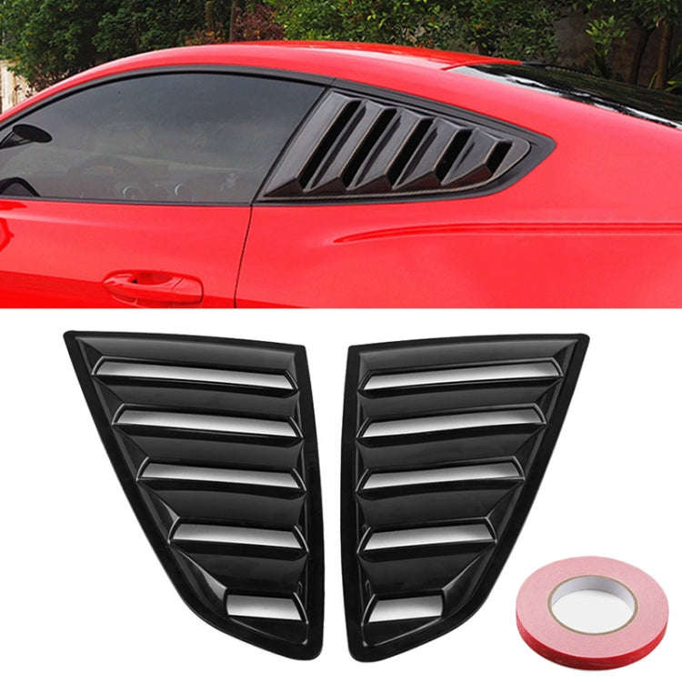 2 PCS Carbon Fiber Painted Panel Side Window Louver Cover Cooling Panel Trim Set for Ford Mustang...