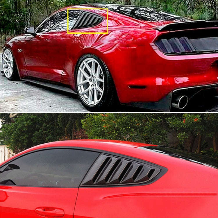 2 PCS Carbon Fiber Painted Panel Side Window Louver Cover Cooling Panel Trim Set for Ford Mustang...