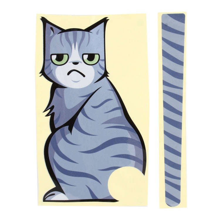 Vehicle Car Rear Windshield Window Wiper Reflective Self-Adhesive Frowning Cat Moving Tail Vinyl ...