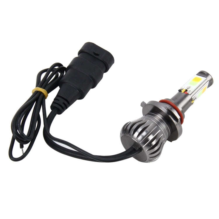 2 PCS 9006 HB4 6W 400LM Car LED Three-side COB Chips Fog Light Lamp Replacement, (White Light+Yel...