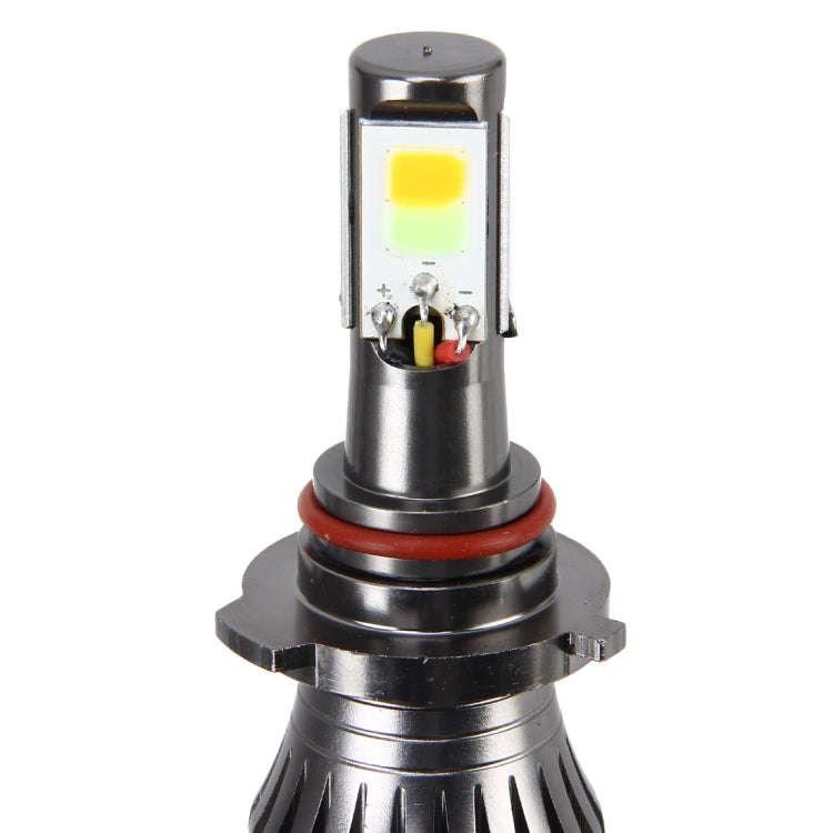 2 PCS 9006 HB4 6W 400LM Car LED Three-side COB Chips Fog Light Lamp Replacement, (White Light+Yel...
