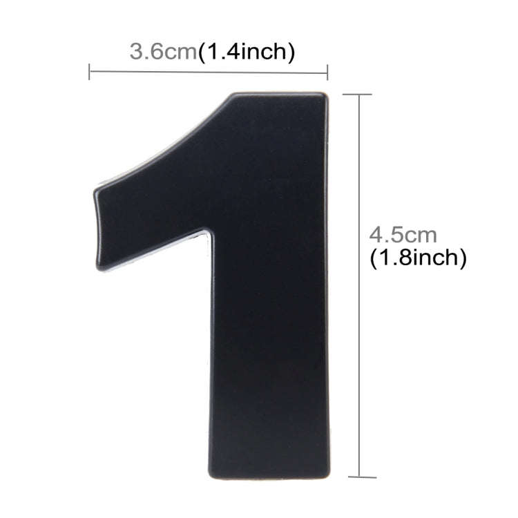 Car Vehicle Badge Emblem 3D Number One Self-adhesive Sticker Decal, Size: 3.6*4.5*0.5cm