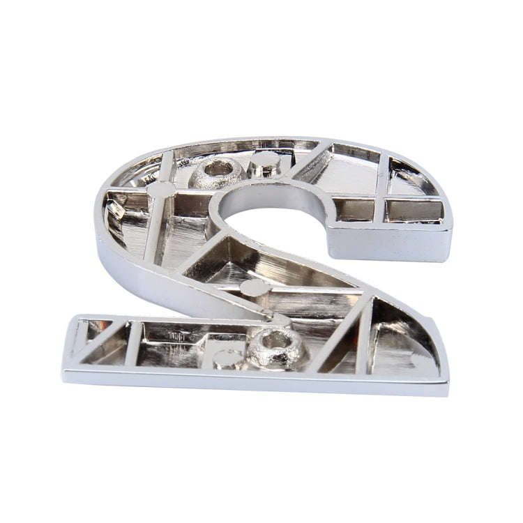 Car Vehicle Badge Emblem 3D Number Two Self-adhesive Sticker Decal, Size: 3.6*4.5*0.5cm