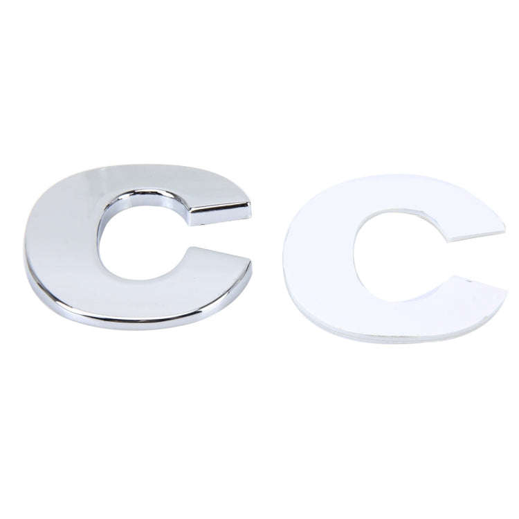 Car Vehicle Badge Emblem 3D English Letter C Self-adhesive Sticker Decal, Size: 4.5*4.5*0.5cm