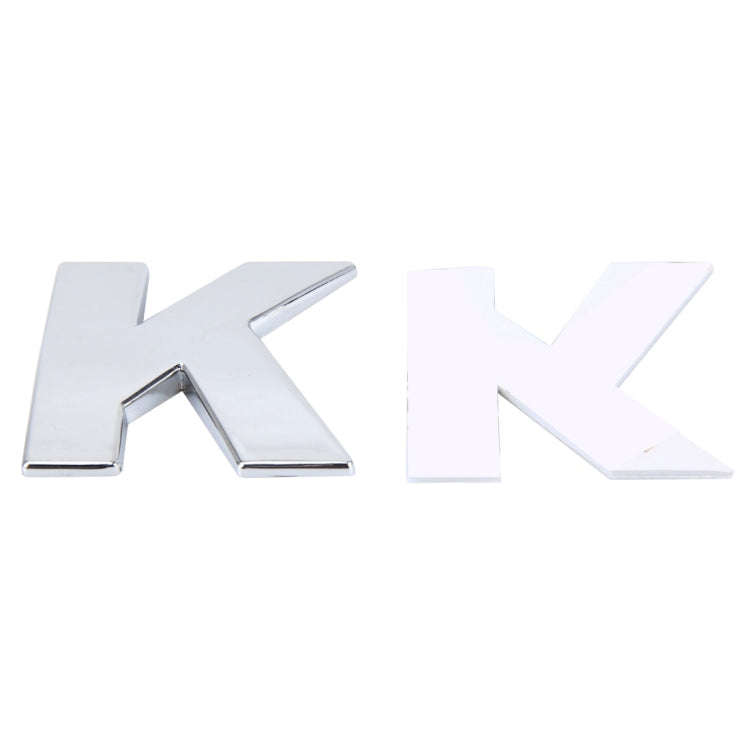 Car Vehicle Badge Emblem 3D English Letter K Self-adhesive Sticker Decal, Size: 4.5*4.5*0.5cm