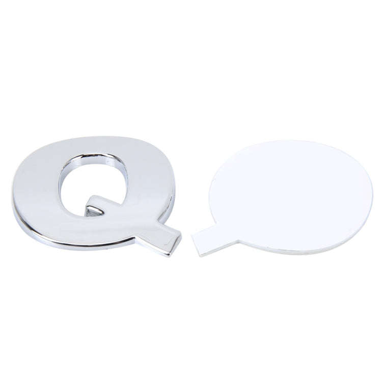 Car Vehicle Badge Emblem 3D English Letter Q Self-adhesive Sticker Decal, Size: 4.5*4.5*0.5cm
