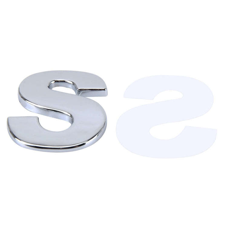 Car Vehicle Badge Emblem 3D English Letter S Self-adhesive Sticker Decal, Size: 4.5*4.5*0.5cm