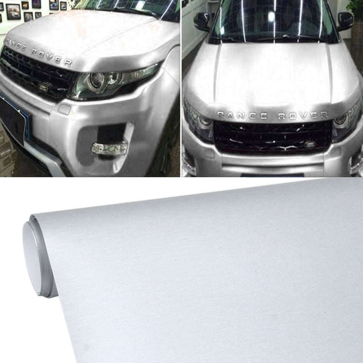 1.52 * 0.5m Waterproof PVC Wire Drawing Brushed Chrome Vinyl Wrap Car Sticker Automobile Ice Film...