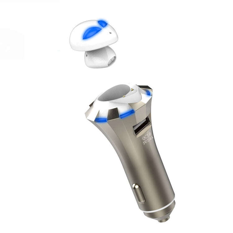 A8 3 in 1 Bluetooth Earphone & Safety Hammer & Car Charger, Support Hands-free Call & USB Quick C...