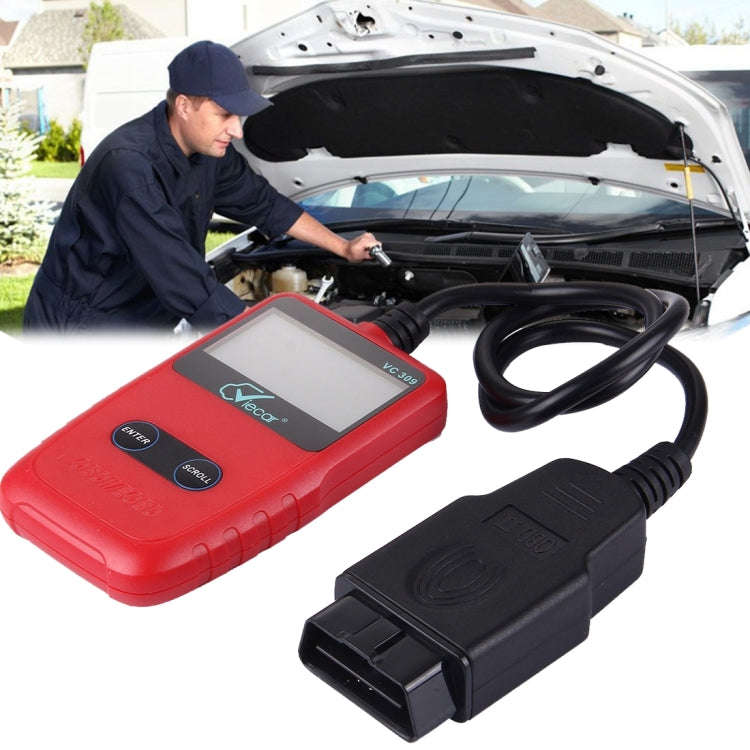 Viecar CV309 OBDII EOBD Car Diagnostic Tool Code Scanner Fault Reader(Red)