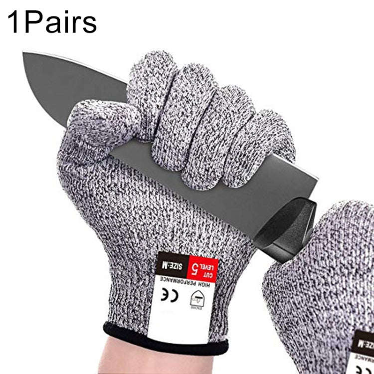 A Pair Cut-resistant Gardening Gloves HPPE Food-grade 5-Level Anti-cutting Anti-wear Safety Worki...