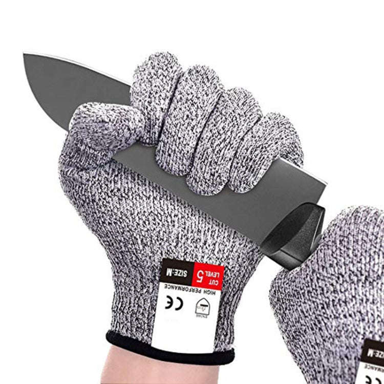 A Pair Cut-resistant Gardening Gloves HPPE Food-grade 5-Level Anti-cutting Anti-wear Safety Worki...