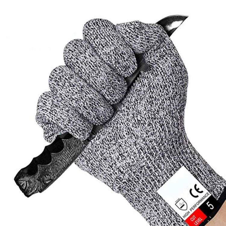 A Pair Cut-resistant Gardening Gloves HPPE Food-grade 5-Level Anti-cutting Anti-wear Safety Worki...