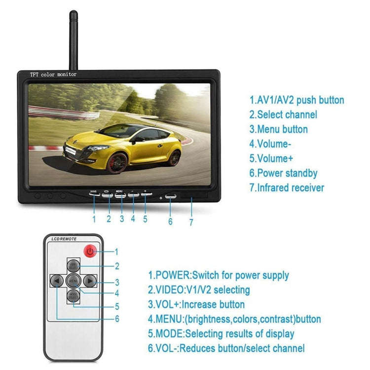 PZ-607-W-2  2 Monitor Security Cameras 2.4GHz Wireless Vehicle, Infrared Night Vision Rear View C...