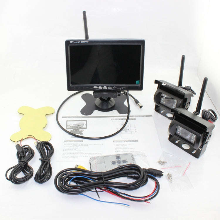 PZ-607-W-2  2 Monitor Security Cameras 2.4GHz Wireless Vehicle, Infrared Night Vision Rear View C...