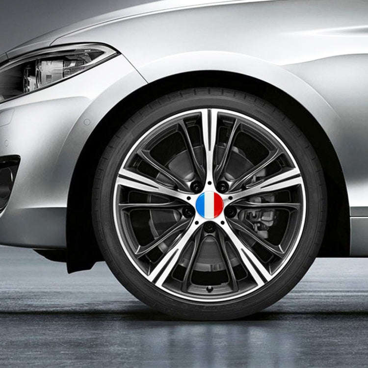 4 PCS Car-Styling France Flag Pattern Metal Wheel Hub Decorative Sticker, Diameter: 5.8cm