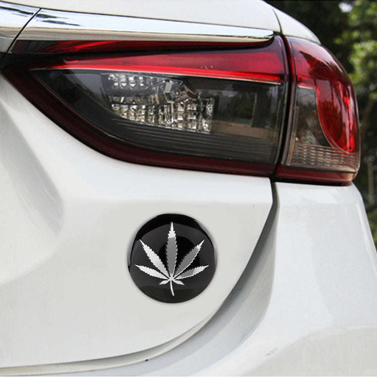 4 PCS Car-Styling Silver Leaves Pattern Metal Wheel Hub Decorative Sticker, Diameter: 5.8cm