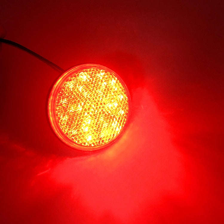 2 PCS Motorcycle Trailer Truck DC 12-15V Wired 24-LED Indicator Lamp Reflector Round Marker Tail ...