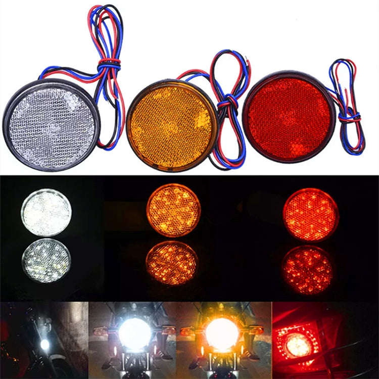 2 PCS Motorcycle Trailer Truck DC 12-15V Wired 24-LED Indicator Lamp Reflector Round Marker Tail ...