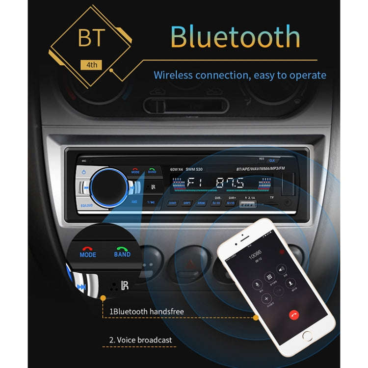 SWM-530 12V Universal Car Dual USB Charger Radio Receiver MP3 Player, Support FM & Bluetooth with...