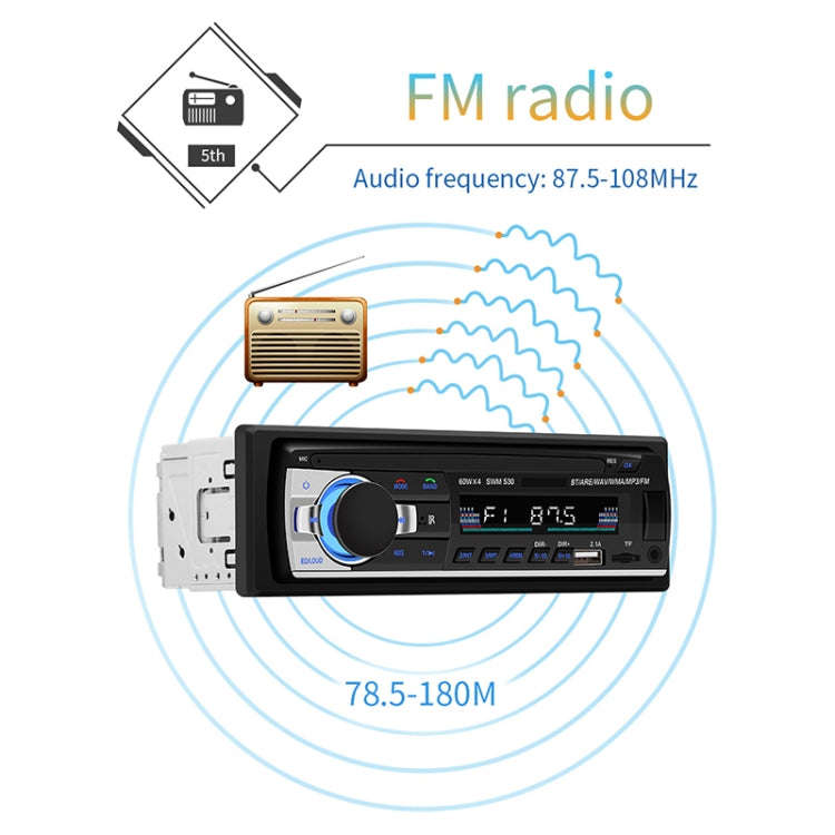 SWM-530 12V Universal Car Dual USB Charger Radio Receiver MP3 Player, Support FM & Bluetooth with...