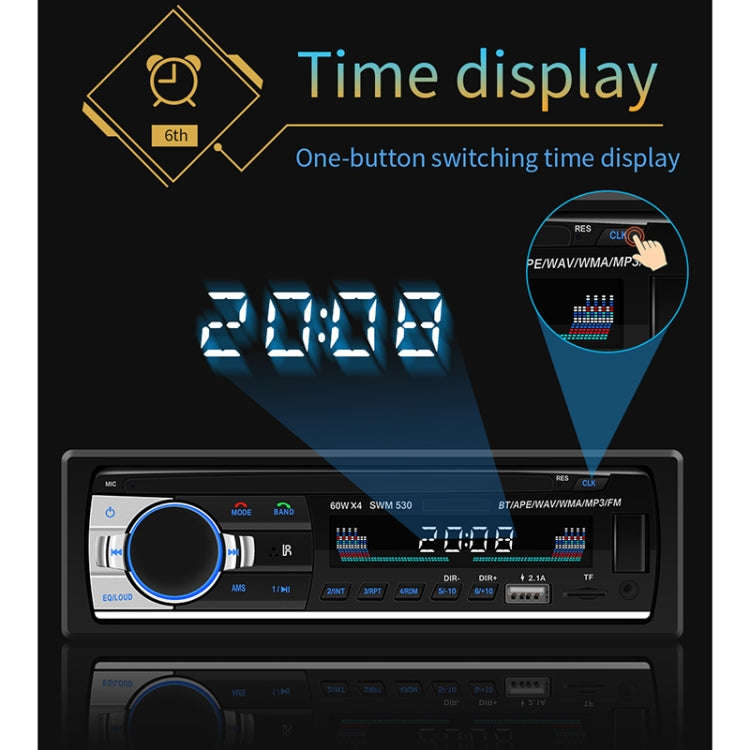 SWM-530 12V Universal Car Dual USB Charger Radio Receiver MP3 Player, Support FM & Bluetooth with...