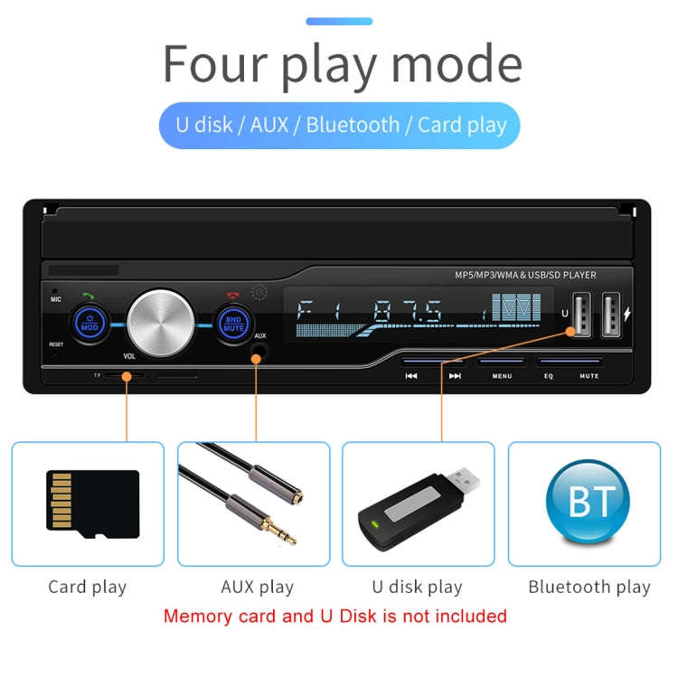 T100 7 inch HD Universal Car Radio Receiver MP5 Player, Support FM & AM & RDS & Bluetooth & Phone...