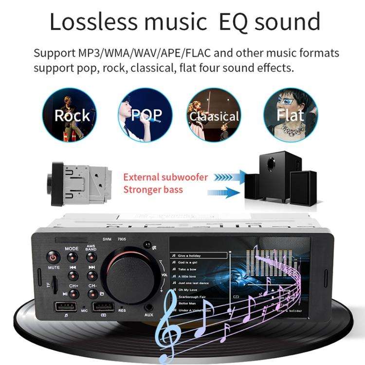 7805 4.1 inch Universal Car Radio Receiver MP5 Player, Support FM & Bluetooth & TF Card with Remo...