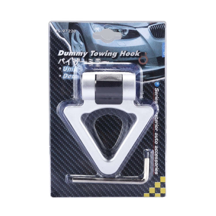 Car Truck Bumper Triangle Tow Hook Adhesive Decal Sticker Exterior Decoration (Silver)