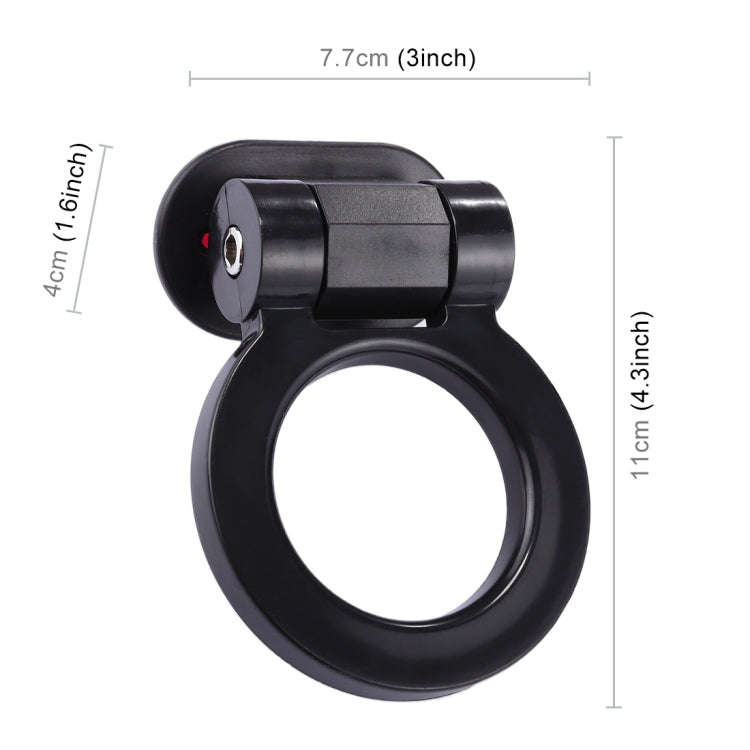 Car Truck Bumper Round Tow Hook Ring Adhesive Decal Sticker Exterior Decoration(Black)