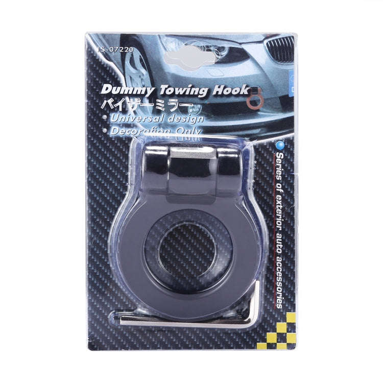 Car Truck Bumper Round Tow Hook Ring Adhesive Decal Sticker Exterior Decoration(Black)