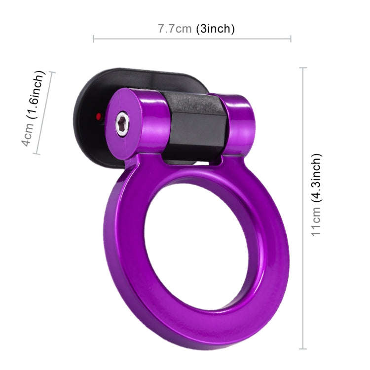 Car Truck Bumper Round Tow Hook Ring Adhesive Decal Sticker Exterior Decoration (Purple)