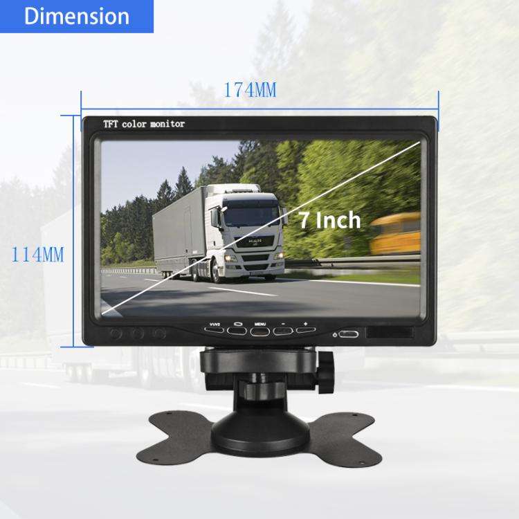 PZ-708 7.0 inch TFT LCD Car Rearview Monitor with Stand and Remote Control