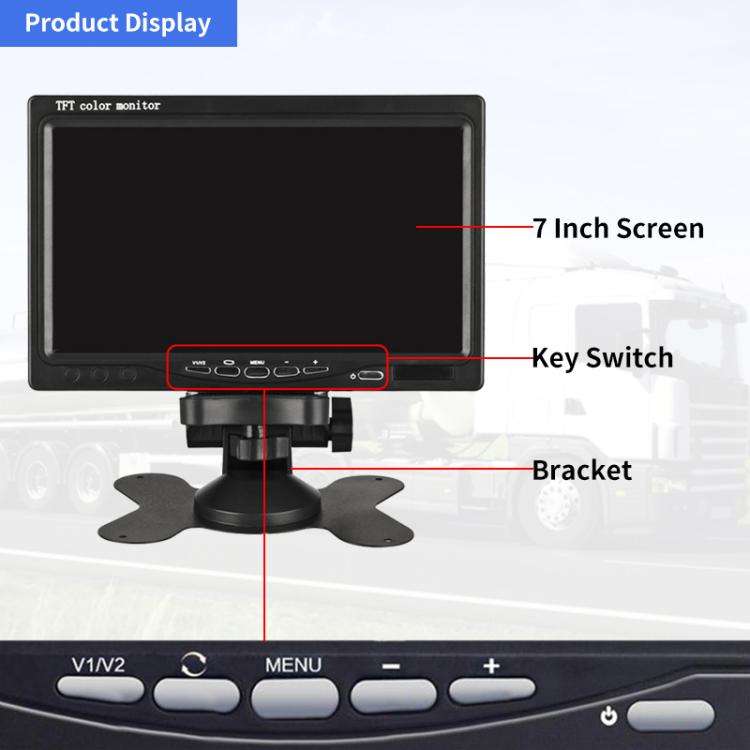 PZ-708 7.0 inch TFT LCD Car Rearview Monitor with Stand and Remote Control