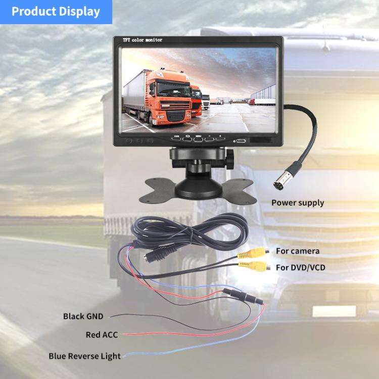 PZ-708 7.0 inch TFT LCD Car Rearview Monitor with Stand and Remote Control