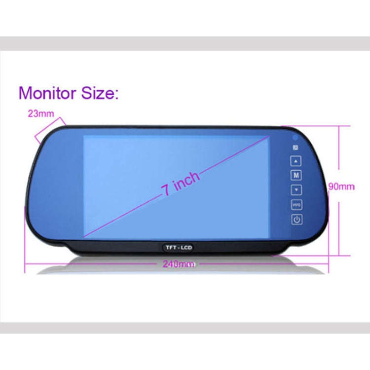 PZ-710 7.0 inch TFT LCD Car Rearview Mirror Monitor with Remote Control, Support Bluetooth / MP5 ...
