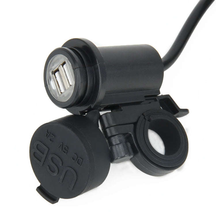 5V Waterproof Motorcycle SAE to USB Cable Adapter Dual Port Power Socket Adapter, for Smart Phone...
