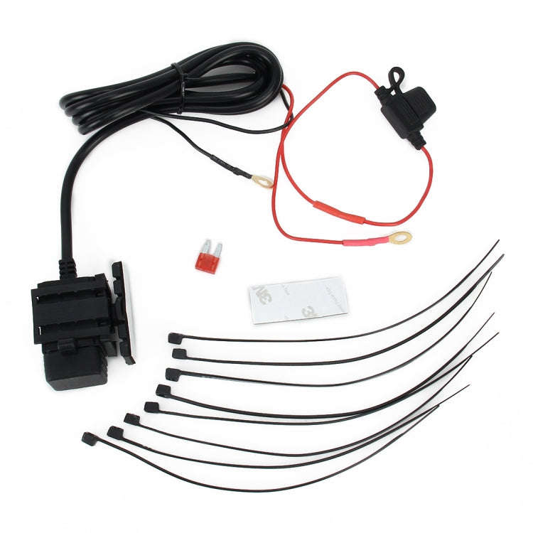 Waterproof Motorcycle SAE To USB Cable Adapter 3.1A Dual Port Power Socket Adapter, for Smart Pho...
